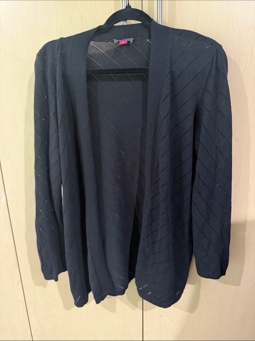 Vince Camuto Black Open-Front Knit Blazer